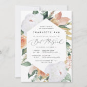 Boho Blooms | Modernes Bat Mitzvah Einladung (Vorderseite)