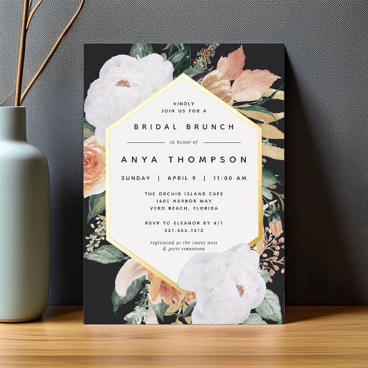 Boho Blooms Modernes Brautparty Brunch Folieneinladung