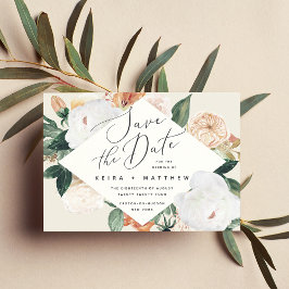 Boho Blooms | Modernes geometrisches Geflecht Save The Date