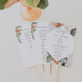 Boho Blooms Modernes Hochzeitsprogramm für Flora Fächer