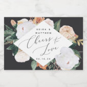 Boho Blooms Personalisiert jubelt der Liebe Schaumweinetikett (Einzelnes Label)