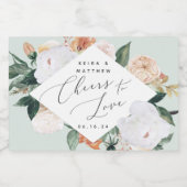 Boho Blooms Personalisiert jubelt der Liebe Schaumweinetikett (Einzelnes Label)