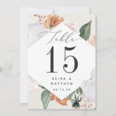 Boho Blooms | Personalisierte florale Tischnummer (Vorderseite)