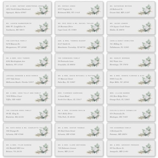 Boho Blooms | Private Guest Address Labels (Vorderseite)