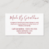 Boho Blooms und Handmade Wind Chime Visitenkarte (Rückseite)