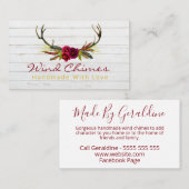 Boho Blooms und Handmade Wind Chime Visitenkarte (Vorne/Hinten)