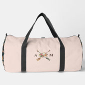Boho Blooms und Pfeile Mit Monogramm Duffle Bag (Vorderseite)