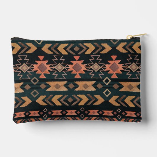 Boho Blooms und Pfeile Mit Monogramm Zubehörtasche (Rückseite)