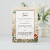 Boho Blooms und Vintage Vows Hochzeit Begleitkarte (Stehend Vorderseite)