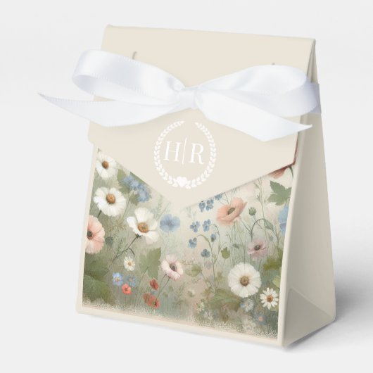 Boho Blooms und Vintage Vows Hochzeit Geschenkschachtel (Vorderseite)