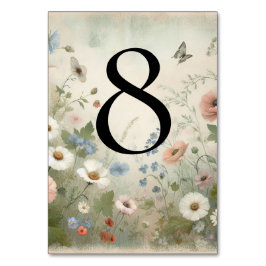 Boho Blooms und Vintage Vows Hochzeit Tischnummer