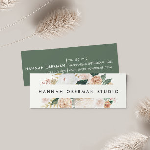 Boho Blooms Watercolor Floral Mini Visitenkarte