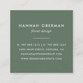 Boho Blooms Watercolor Floral Quadratische Visitenkarte (Rückseite)