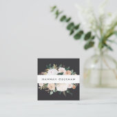 Boho Blooms Watercolor Floral Quadratische Visitenkarte (Stehend Vorderseite)