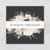 Boho Blooms Watercolor Floral Quadratische Visitenkarte (Vorderseite)