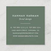 Boho Blooms Watercolor Floral Quadratische Visitenkarte (Rückseite)