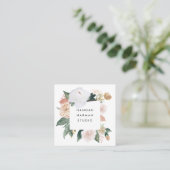 Boho Blooms Watercolor Floral Quadratische Visitenkarte (Stehend Vorderseite)