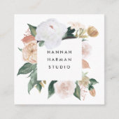 Boho Blooms Watercolor Floral Quadratische Visitenkarte (Vorderseite)