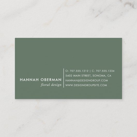 Boho Blooms Watercolor Floral Visitenkarte (Rückseite)