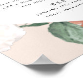 Boho Blooms Wedding Bar Menu Sign Poster (Ecke)