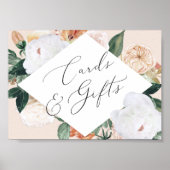 Boho Blooms Wedding Cards & Gifts Zeichen Poster (Vorne)