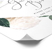 Boho Blooms Wedding Guestbook Sign Poster (Ecke)