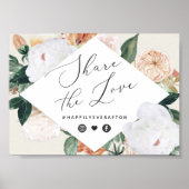 Boho Blooms Wedding Hashtag Sign Poster (Vorne)