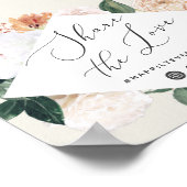 Boho Blooms Wedding Hashtag Sign Poster (Ecke)