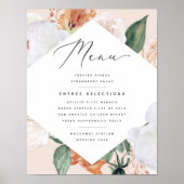 Boho Blooms Wedding Menu Sign Poster (Vorne)