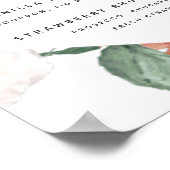 Boho Blooms Wedding Signature Cocktail Menü-Zeiche Poster (Ecke)