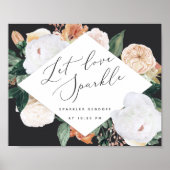 Boho Blooms Wedding Sparkler Sendoff Sign Poster (Vorne)