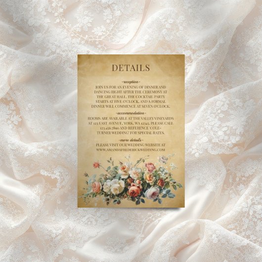 Boho Bloral Arrangement Alte Papierumrandungskarte Begleitkarte