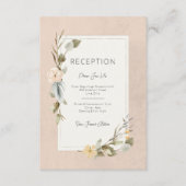 Boho Bloral Frame Blush Empfang Hochzeit Begleitkarte (Vorderseite)