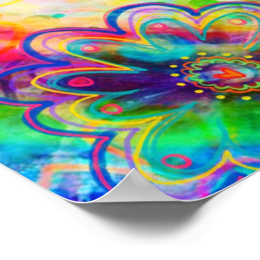 Boho Bloral individueller Angebotsname Ein Wort Poster (Ecke)