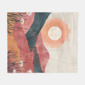 Boho Bloral Mountain Sunset - Rustikale Natur Fleecedecke (Vorderseite (Horizontal))
