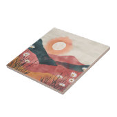 Boho Bloral Mountain Sunset - Rustikale Natur Fliese (Seite)