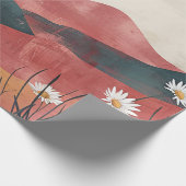 Boho Bloral Mountain Sunset - Rustikale Natur Geschenkpapier (Ecke)