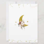 Boho Bloral Over the Moon Baby Shower Einladung (Rückseite)