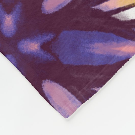 Boho Blossom: Lila künstlerisches Muster Fleecedecke (Ecke)