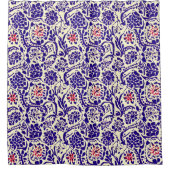 Boho Blue Abstrakt Duschvorhang (Vorderseite)