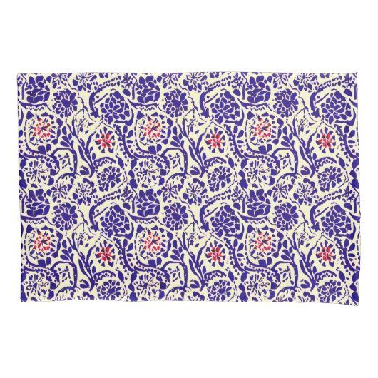 Boho Blue Abstrakt Floral Kissenbezug (Vorderseite)