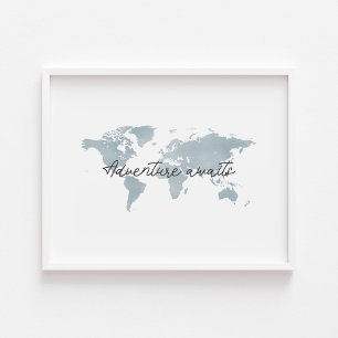 boho blue Adventure erwartet Landschaftsdruck Poster