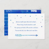 Boho Blue Adventure Themed Book Request Cards Begleitkarte (Vorne/Hinten)