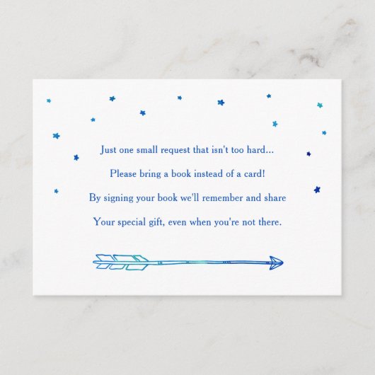 Boho Blue Adventure Themed Book Request Cards Begleitkarte (Vorderseite)