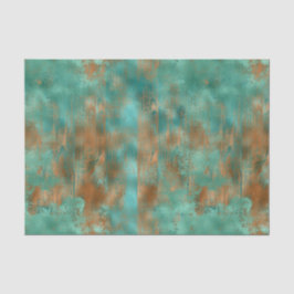 Boho Blue Aquamarin Copper Patina Seidenpapier