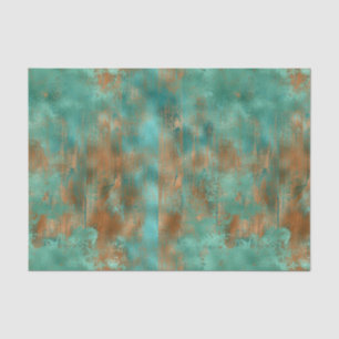 Boho Blue Aquamarin Copper Patina Seidenpapier