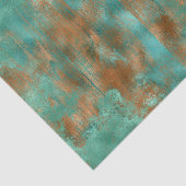 Boho Blue Aquamarin Copper Patina Seidenpapier (Ausschnitt)