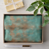 Boho Blue Aquamarin Copper Patina Seidenpapier (Geschenk)