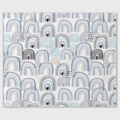 Boho Blue Baby Boy Rainbow Baby Shooting Baby Gesc Geschenkpapier (Flach)