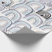 Boho Blue Baby Boy Rainbow Baby Shooting Baby Gesc Geschenkpapier (Ecke)